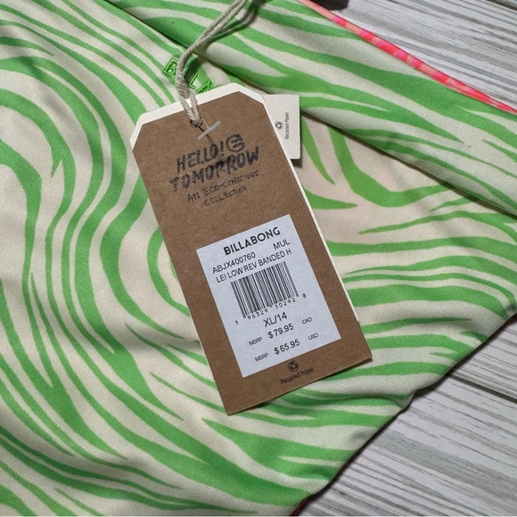 NWT Billabong Lei Low Rev Banded Hike Reversible Bikini Bottoms cheetah zebra - Picture 9 of 9